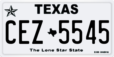 TX license plate CEZ5545