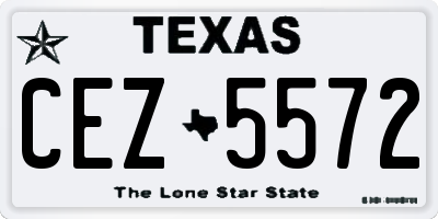 TX license plate CEZ5572