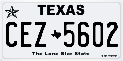 TX license plate CEZ5602