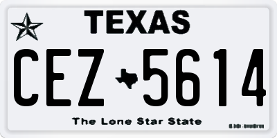 TX license plate CEZ5614
