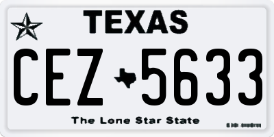 TX license plate CEZ5633