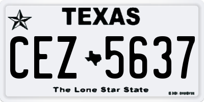 TX license plate CEZ5637