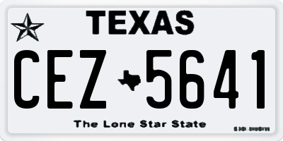 TX license plate CEZ5641