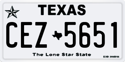 TX license plate CEZ5651