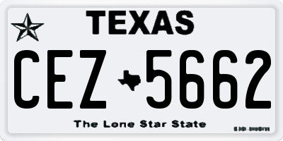 TX license plate CEZ5662