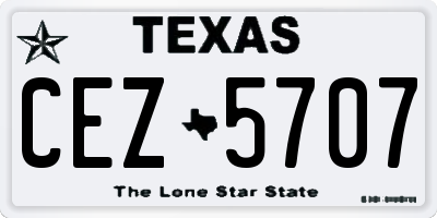 TX license plate CEZ5707