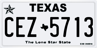 TX license plate CEZ5713