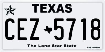 TX license plate CEZ5718
