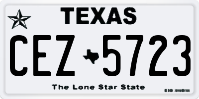 TX license plate CEZ5723