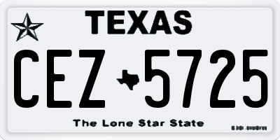 TX license plate CEZ5725