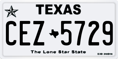 TX license plate CEZ5729