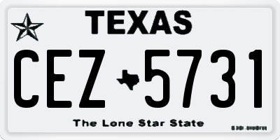 TX license plate CEZ5731