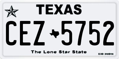 TX license plate CEZ5752