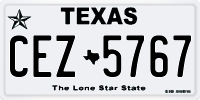 TX license plate CEZ5767