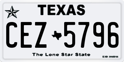 TX license plate CEZ5796