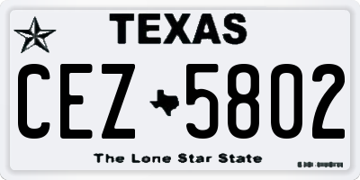 TX license plate CEZ5802