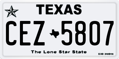 TX license plate CEZ5807