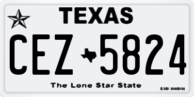 TX license plate CEZ5824