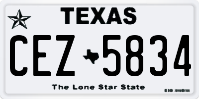TX license plate CEZ5834