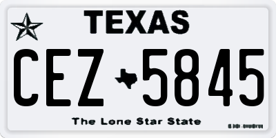 TX license plate CEZ5845