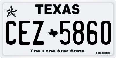 TX license plate CEZ5860