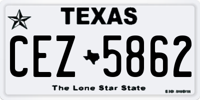 TX license plate CEZ5862