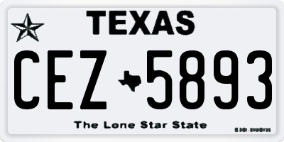 TX license plate CEZ5893