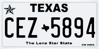 TX license plate CEZ5894
