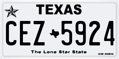 TX license plate CEZ5924