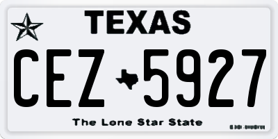 TX license plate CEZ5927