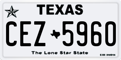 TX license plate CEZ5960