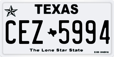TX license plate CEZ5994