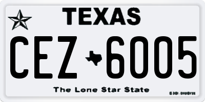 TX license plate CEZ6005