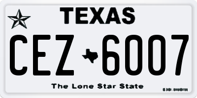 TX license plate CEZ6007