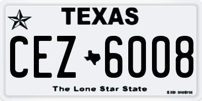 TX license plate CEZ6008