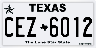 TX license plate CEZ6012