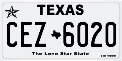 TX license plate CEZ6020