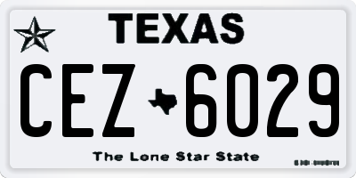 TX license plate CEZ6029