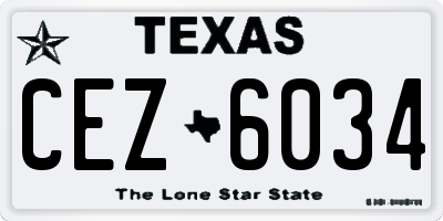 TX license plate CEZ6034