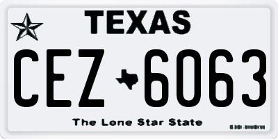 TX license plate CEZ6063