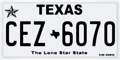 TX license plate CEZ6070