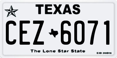 TX license plate CEZ6071