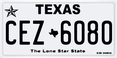 TX license plate CEZ6080