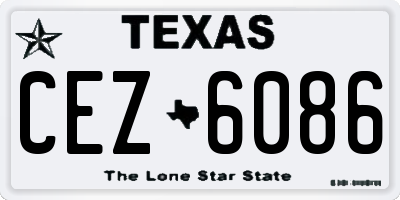 TX license plate CEZ6086