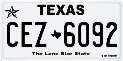 TX license plate CEZ6092