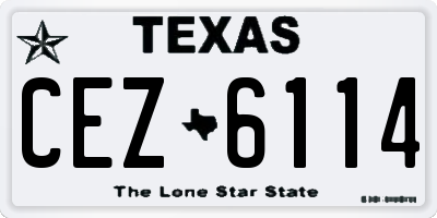 TX license plate CEZ6114