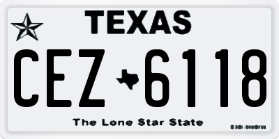 TX license plate CEZ6118