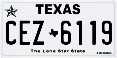 TX license plate CEZ6119