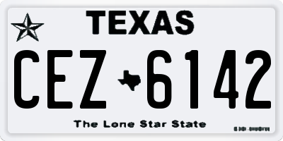 TX license plate CEZ6142