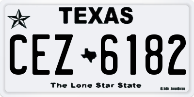 TX license plate CEZ6182